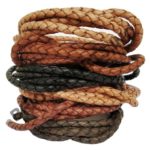 Round Braided Leather Cord - 4 Strand