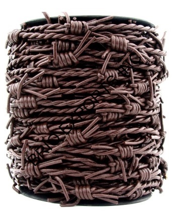 Brown Color Barbed Leather Cord