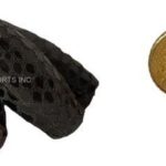 OVAL SHAPE LEATHER BEAD BLACK